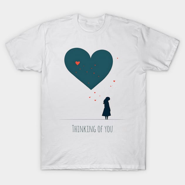 [AI Art] Thinking of you, Minimal Art Style T-Shirt by Sissely